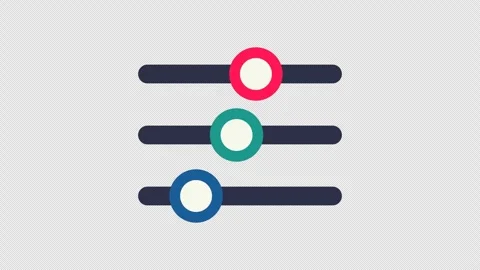 Slider setting animation moving left and right on a transparent alpha channel 스톡 동영상 333674528