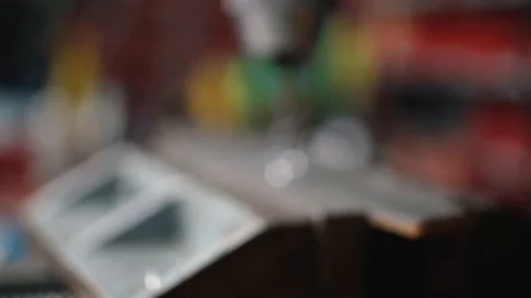 Slider shot from blur to sharp of pillar drill Stock Footage 122160061