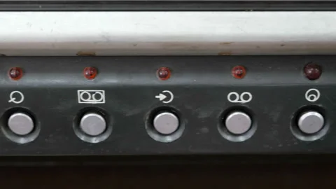 Slider shot of buttons record player Stock Footage 99414322