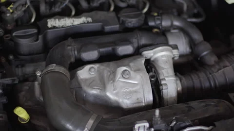 Slider Shot of Car Engine Panel Interior Stock Footage 304299334