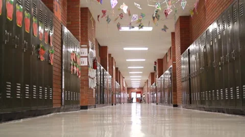 empty high school hallway