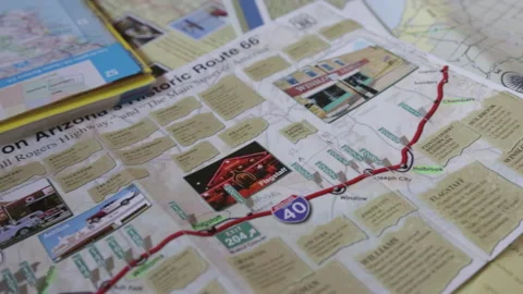 Slider shot over travel map Stock Footage 142736604