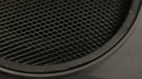 A Slider Shot Panning Over an Audio Speaker Stock Footage 272484364