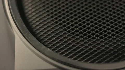 A Slider Shot Panning Over an Audio Speaker Stock Footage 272484378
