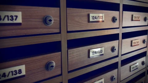 Slider shot of Post Boxes Stock Footage 236736639