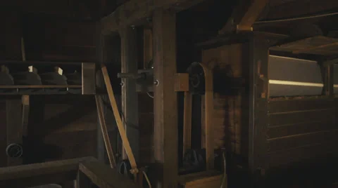 Slider shot revealing components to corn mill. Stock Footage 39219862