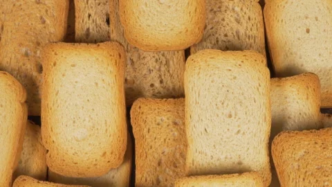 Slider shot of slices of crispbread Video stock 236704562