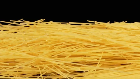 A slider shot of spaghetti with black background Stock Footage 236696641