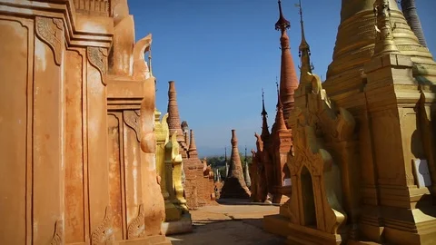 Slider shot of temple in Myanmar Stock Footage 104122246