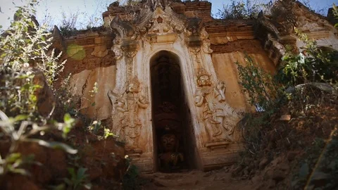 Slider shot of temple in Myanmar7 Stock Footage 104122100