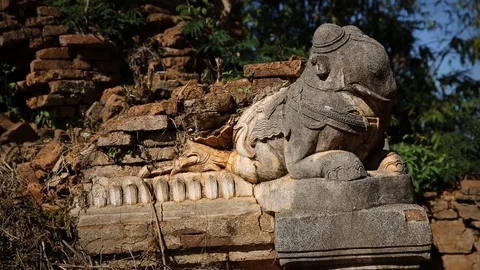 Slider shot of temple in Myanmar7 Stock Footage 104122112