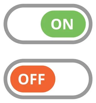 On off slider states. Simple toggle element Stockillustratie