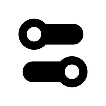 Slider switch and adjustment bar silhouette icons. Vector. 스톡 일러스트