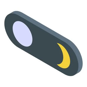 Slider switching from day to night mode featuring crescent moon Stock Illustration