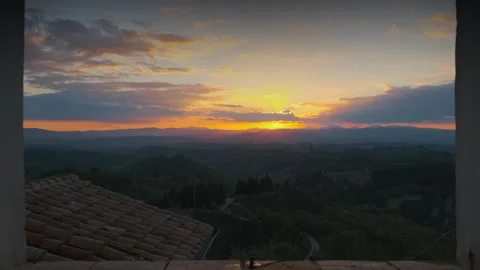Slider through window in sunset toscana italy Stock Footage 249175142