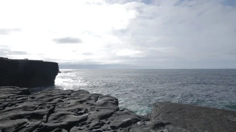 Slider time-lapse on rocks at ocean in Ireland Stock Footage 37347865