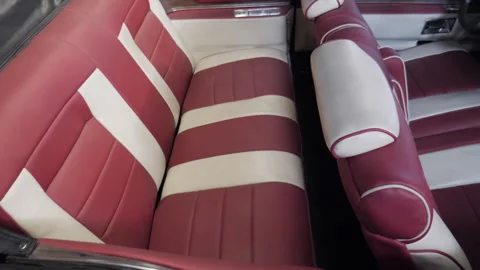Slider View Of Seats In Old Retro Vintage Car Stock Footage 295122064