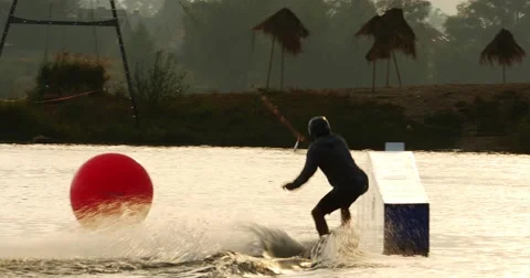 Slider Wakeboarding 4k Stock Footage 48440642