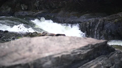 Slider waterfall in a Quebec forest on a slider no:2 Video stock 161431627