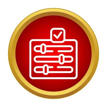 Sliders and checkmark icon for settings adjustment Stock Illustration