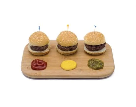 Sliders and Condiments Stock Photos