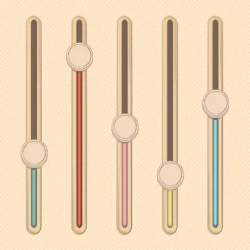Sliders and equaliser in a line drawn style Stock Illustration