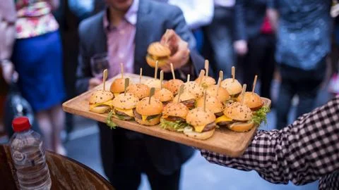 Sliders being served Foto stock