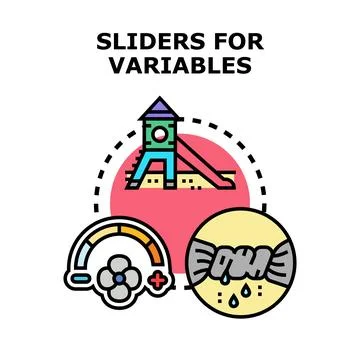Sliders controlling variables concept for settings adjustment 스톡 일러스트
