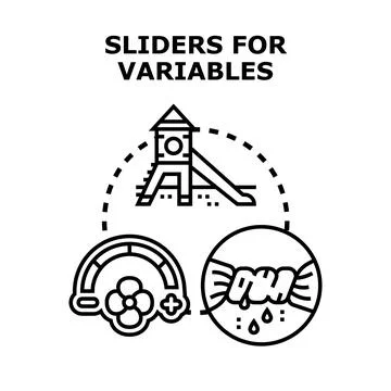 Sliders controlling variables concept for settings adjustment Stock-Illustration