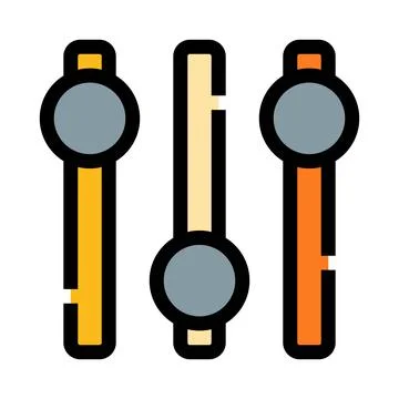 Sliders icon illustrating adjustable settings and control levels 库存插图