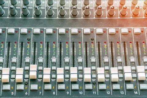 Sliders on the mixing console Stock-Fotos