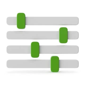 Sliders ui controls 3d render Stock Illustration