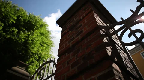 Slidershot of fence Stock Footage 39072808