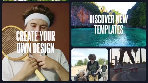 Slideshow Multiscreen Opener Split Screen Mood 库存 After Effects