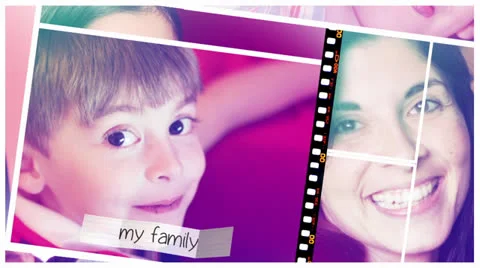 Slideshow Photo Album Sliding Over A Big Wall Stock After Effects