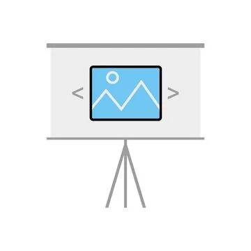 Slideshow, projector, presentation line vector icon for web site and mobile app Stock Illustration