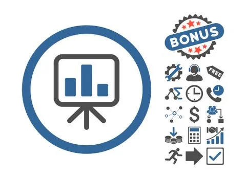 Slideshow Screen Flat Vector Icon With Bonus Stockillustratie