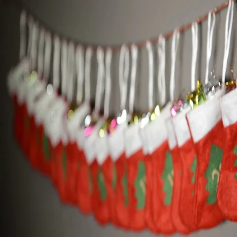 Sliding along advent calendar Stock Footage 69580282