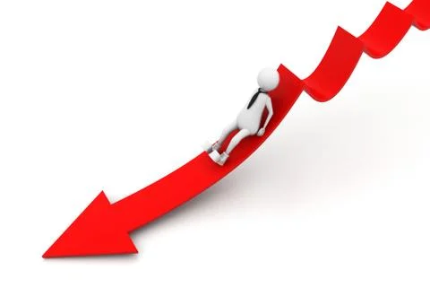 Sliding from arrow of breakdown Stock Illustration