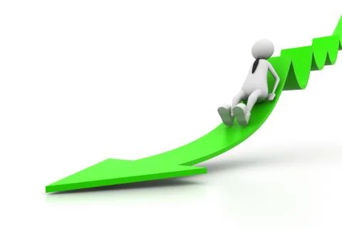 Sliding from arrow of breakdown Stock Illustration