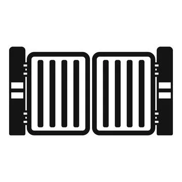 Sliding automatic double gate closing system Illustrazione stock