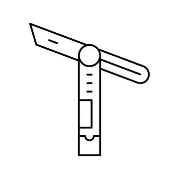 Sliding bevel carpenter accessory line icon vector illustration Stock Illustration
