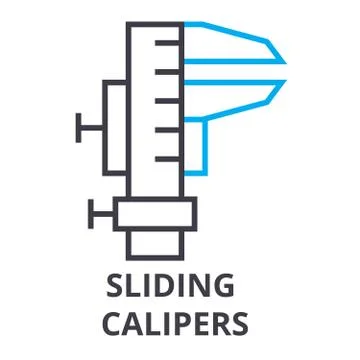 Sliding calipers thin line icon, sign, symbol, illustation, linear concept Stock Illustration