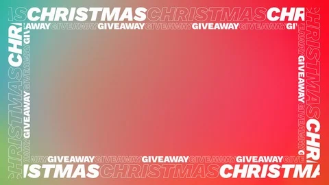 Sliding "CHRISTMAS GIVEAWAY" Text Borders on Red and Green Gradient Backdrop Stock Footage