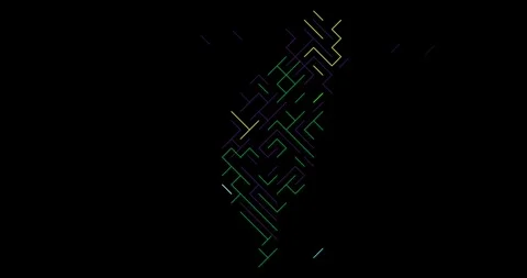 Sliding Diagonal Elements Assemble Taiwan Map Shape Stock Footage 327302809