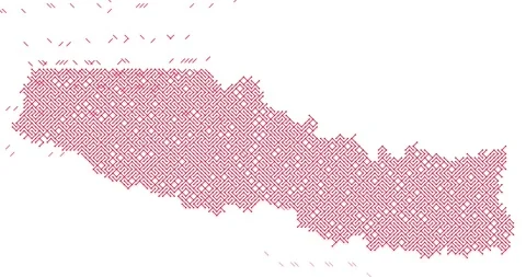 Sliding Diagonal Elements Create Nepal Map Silhouette Stock Footage 327645218
