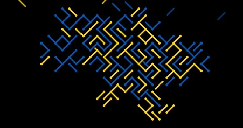 Sliding Diagonal Elements Create Ukraine Map Silhouette Stock Footage 328066697