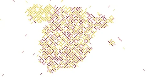Sliding Diagonal Shapes Constructing Spain Map Outline Stock Footage 327285321