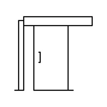 Sliding door line icon vector illustration Illustration