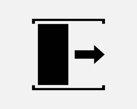 Sliding Door Open Right Side Exit Path Arrow Signage Icon Sign Vector Stock Illustration